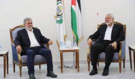 الامين العام لحركة الجهاد الاسلامي القائد زياد النخالة ورئيس المكتب السياسي لحركة حماس اسماعيل هنية