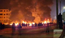 احراق المستوطنين لمنازل المواطنين في بلدة حوارة