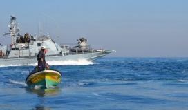 الزوارق الاسرائيلية في بحر شمال قطاع غزة