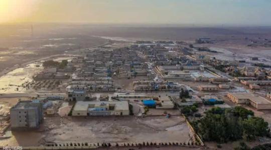 غمر احياء جراء اعصار دانيال في ليبيا